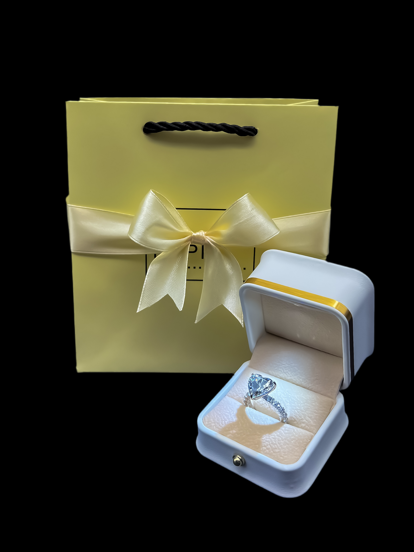 White Stone Delicate Heart Ring