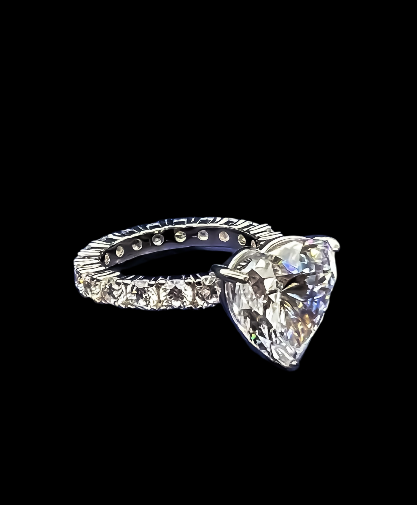 White Stone Delicate Heart Ring