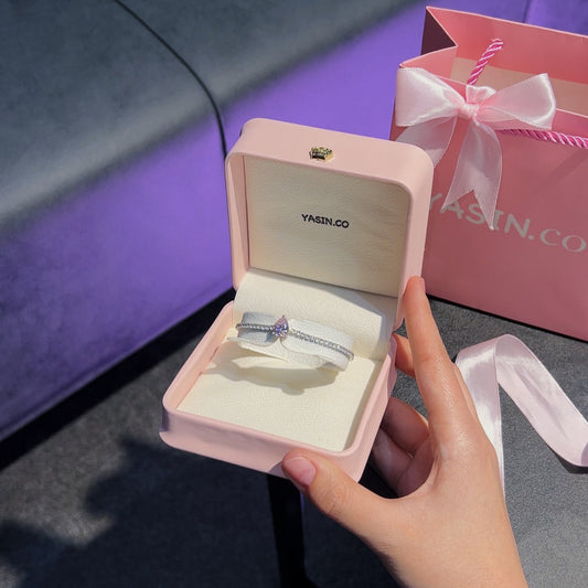 Pink Drop-Shaped Stone Bracelet