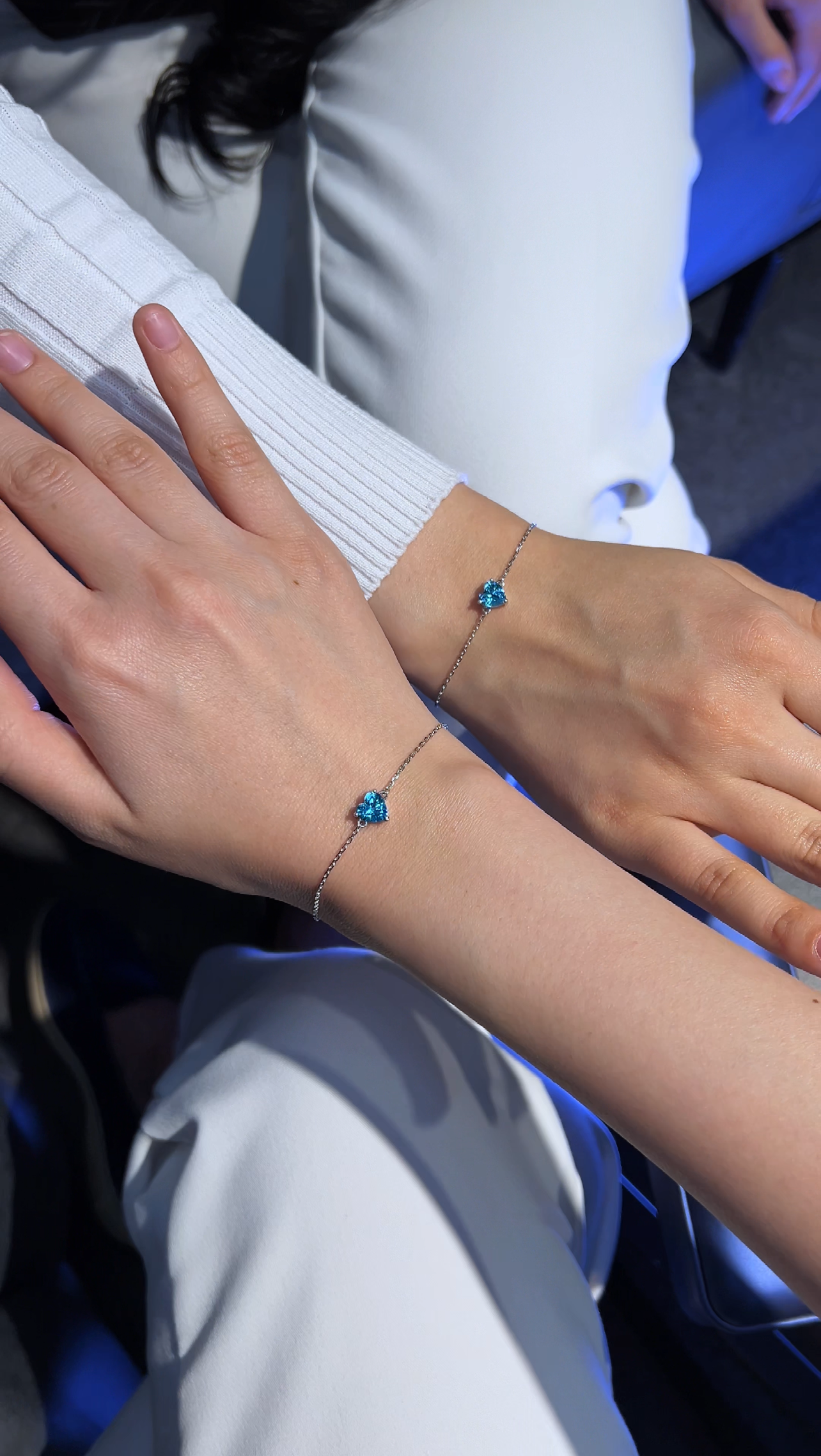 "Ocean Heart Duo" Silver 925 Friendship Bracelet Set